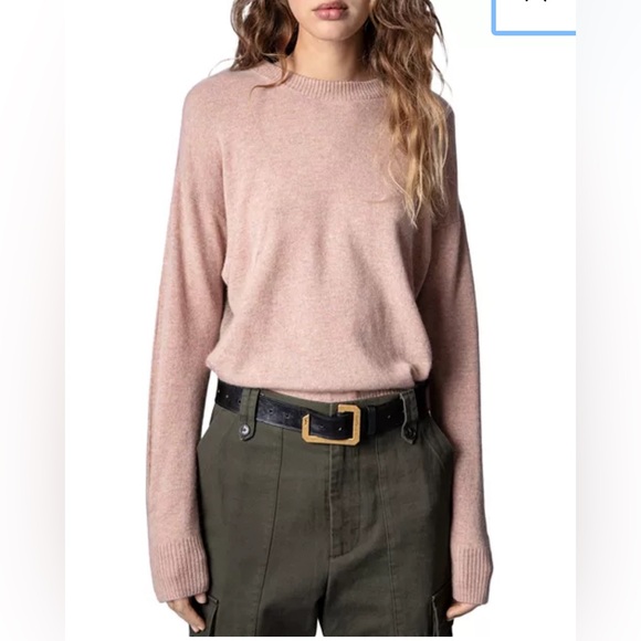 NWT Zadig & Voltaire Gaby 100% Cashmere Crew Sweater Sz Small $468 - Picture 2 of 11